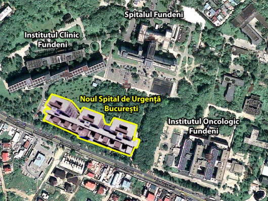 Harta noului spital de urgenta din Bucuresti