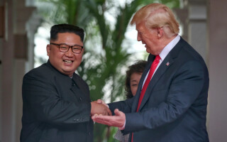   Kim Jong-un and Donald Trump 