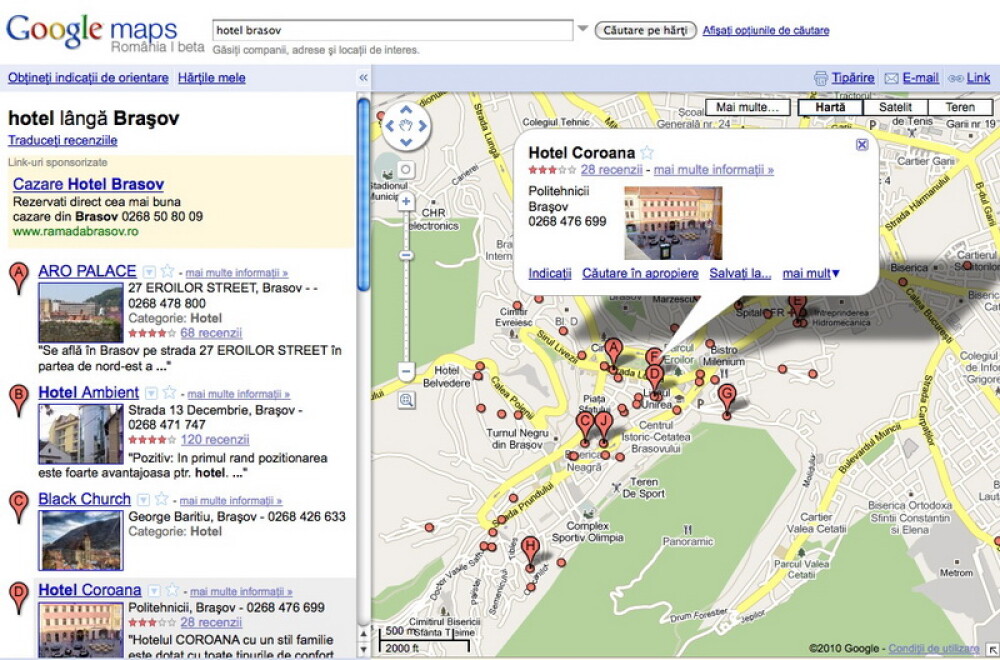 Google Maps Romania, disponibil de astazi pentru utilizatori si companii - Imaginea 2