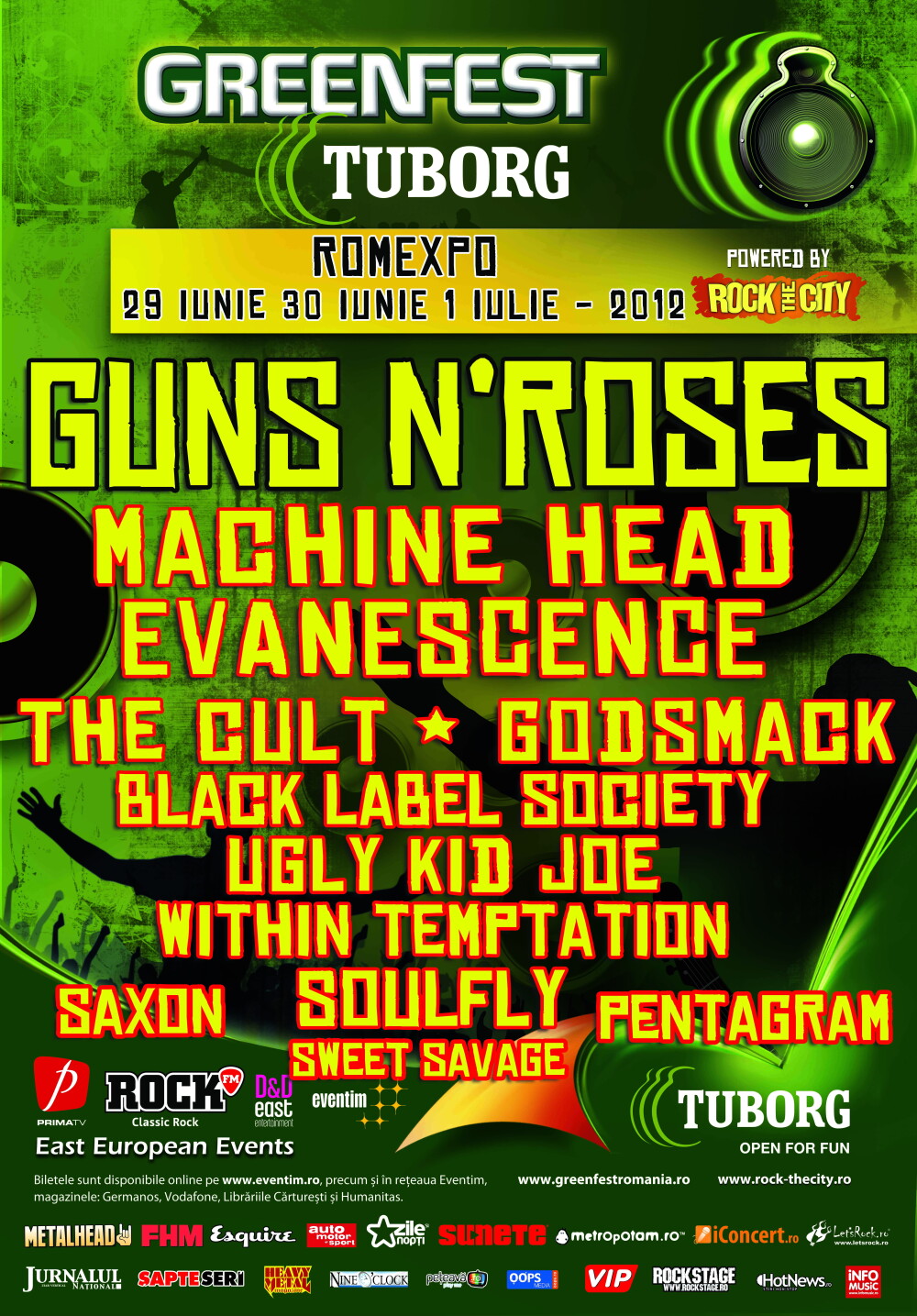 Guns'n Roses, Machine Head, Soulfly, Godsmack - Tuborg Green Fest 2012, PROGRAM COMPLET - Imaginea 4