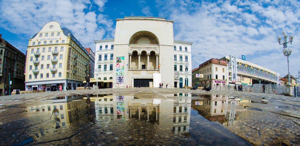 “Timisoara in reflexia apei”, imortalizata de un elev. Peisaje spectaculoase cu cladirile din oras - Imaginea 2