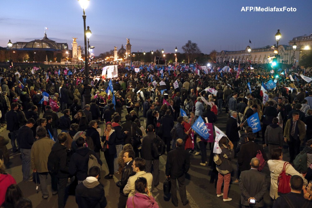 Incidente violente la Paris dupa o manifestatie impotriva mariajului homosexual. VIDEO si FOTO - Imaginea 1