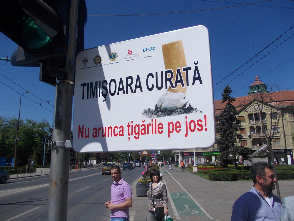 “Timisoara curata: nu arunca tigarile pe jos” – placute cu acest indemn au fost montate in oras - Imaginea 3