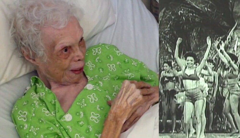 Reactia unei batrane de 102 ani, fosta dansatoare in trupa lui Frank Sinatra, cand vede pentru prima data imagini video cu ea - Imaginea 1