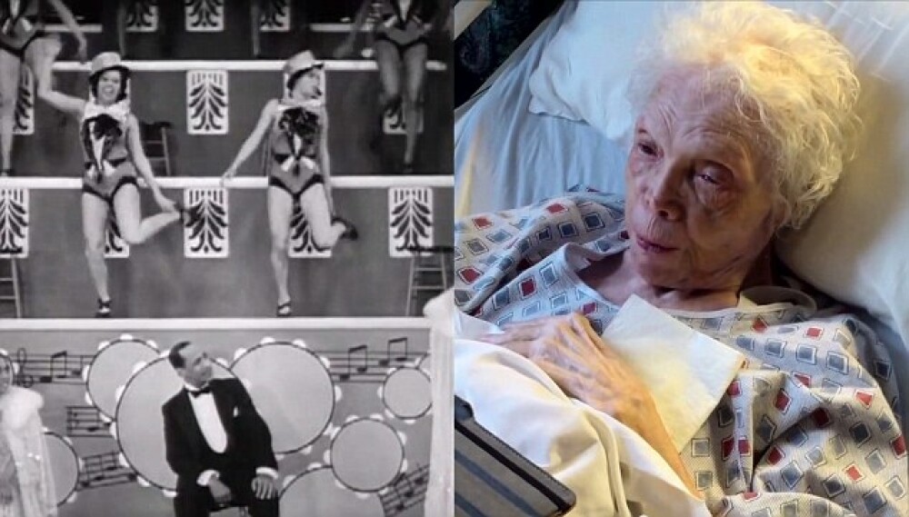 Reactia unei batrane de 102 ani, fosta dansatoare in trupa lui Frank Sinatra, cand vede pentru prima data imagini video cu ea - Imaginea 3