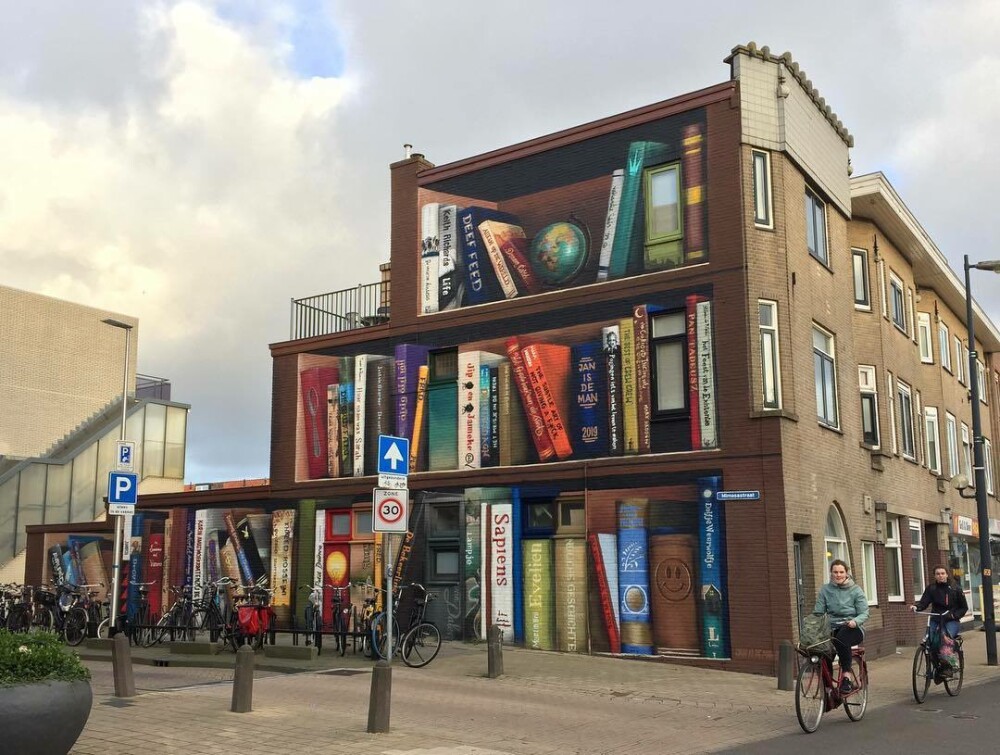 „O bibliotecă de mărimea unui bloc”. Ideea unui artist care unește comunități. GALERIE FOTO - Imaginea 5