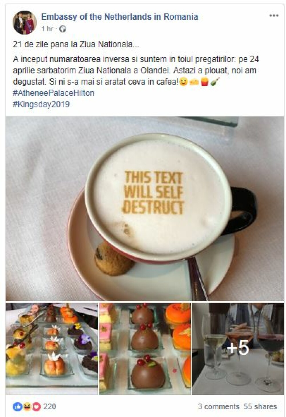 Ambasada Olandei, mesaj ironic pentru Toader: ”Ni s-a mai şi arătat ceva în cafea” - Imaginea 1