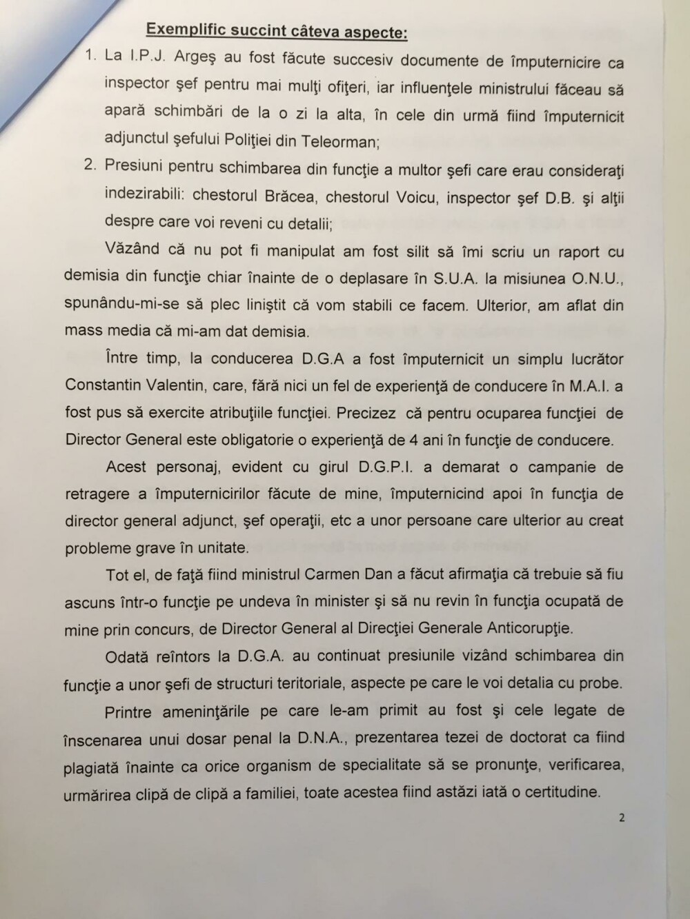 Fostul şef al Poliţiei Române lansează acuzaţii grave la adresa ministrului Carmen Dan - Imaginea 3