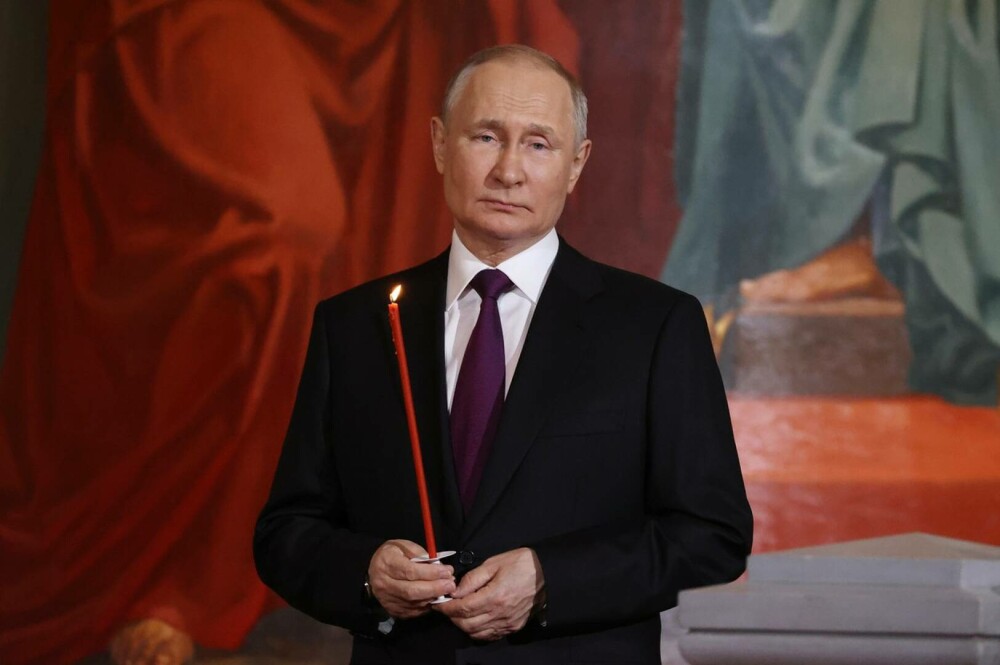 Putin a participat la slujba de Înviere, la Moscova. Mesajul liderului rus cu prilejul Paştelui ortodox - Imaginea 1