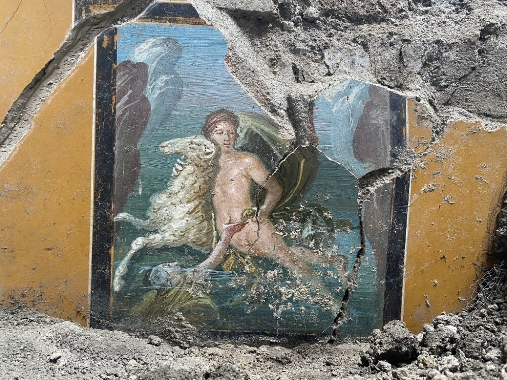 Picturi murale uimitoare au fost descoperite la Pompei. Sunt unele dintre cele mai frumoase și rafinate fresce - Imaginea 1