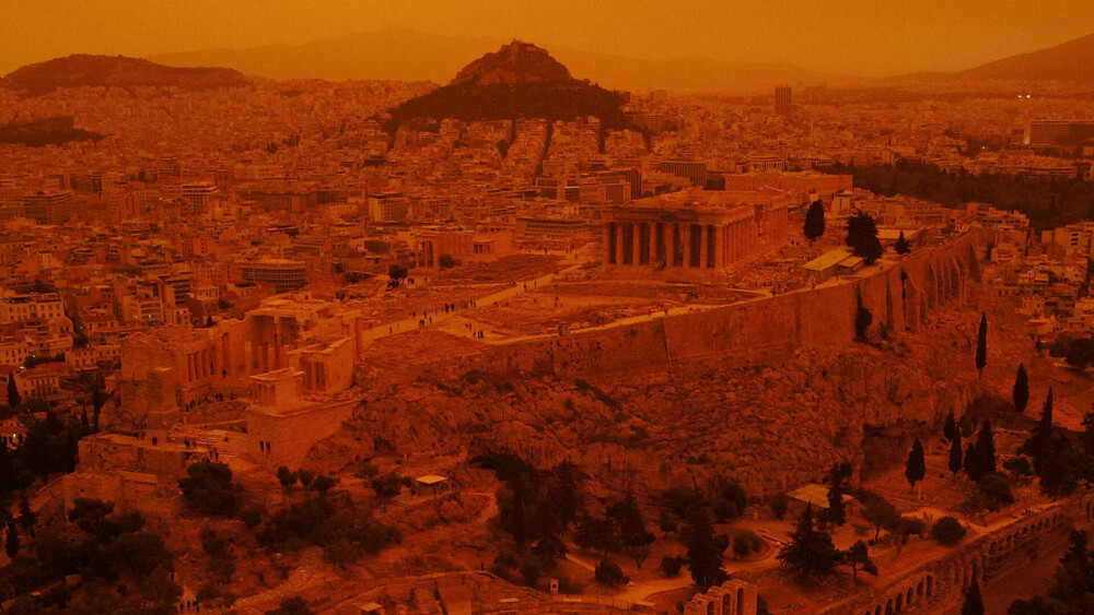 Peisaj apocaliptic în Atena. Capitala a fost într-o ceață portocalie. Care este explicația - Imaginea 2