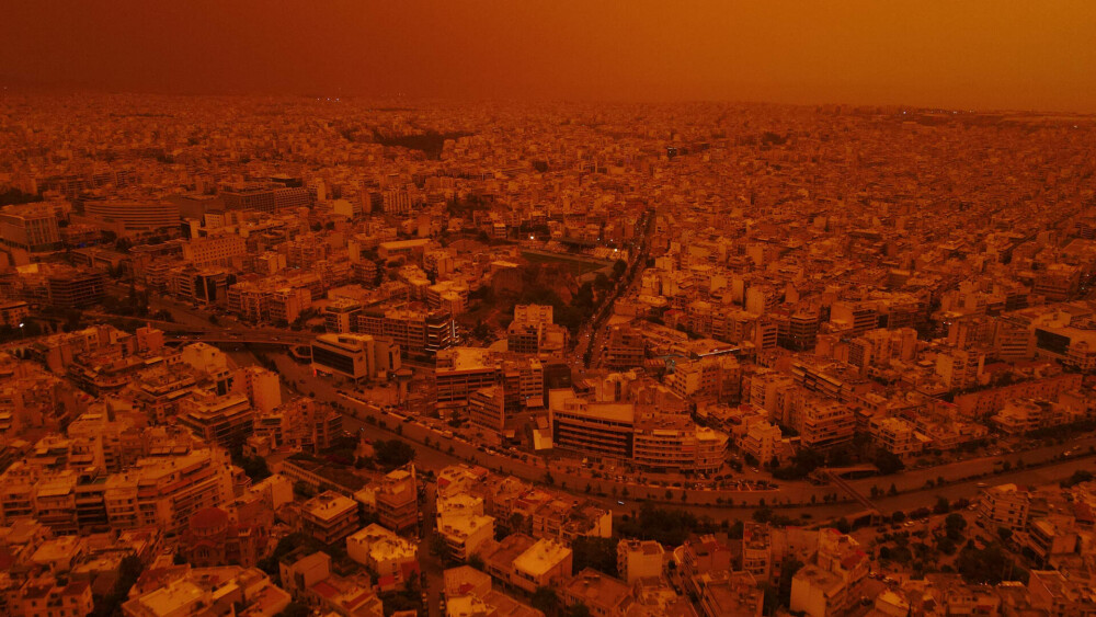 Peisaj apocaliptic în Atena. Capitala a fost într-o ceață portocalie. Care este explicația - Imaginea 5