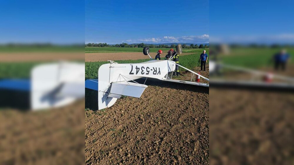Un avion a aterizat de urgență în Alba. Pilotul a scăpat teafăr ca prin minune | FOTO - Imaginea 1