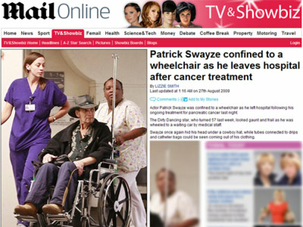 Patrick Swayze. Lupta cu cancerul - Imaginea 2