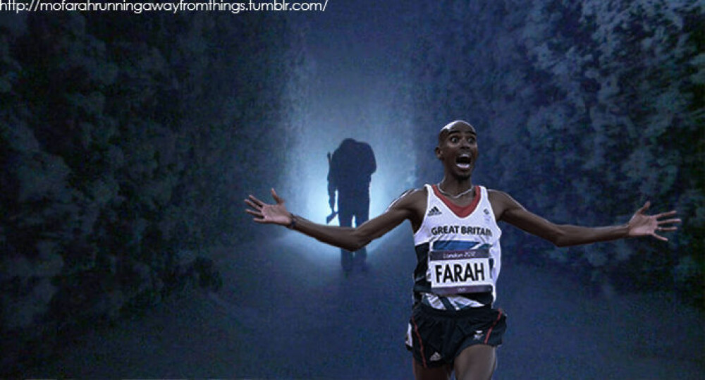Bucuria acestui atlet de la JO 2012 a ajuns viral pe internet.Alearga alaturi de T-Rex si Terminator - Imaginea 1