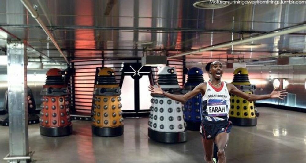 Bucuria acestui atlet de la JO 2012 a ajuns viral pe internet.Alearga alaturi de T-Rex si Terminator - Imaginea 2
