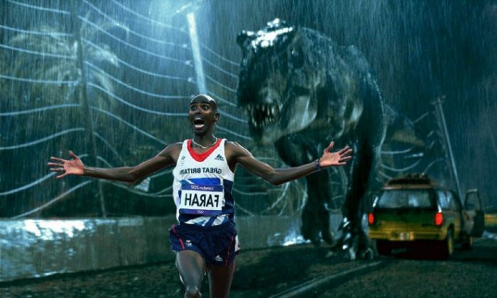 Bucuria acestui atlet de la JO 2012 a ajuns viral pe internet.Alearga alaturi de T-Rex si Terminator - Imaginea 9