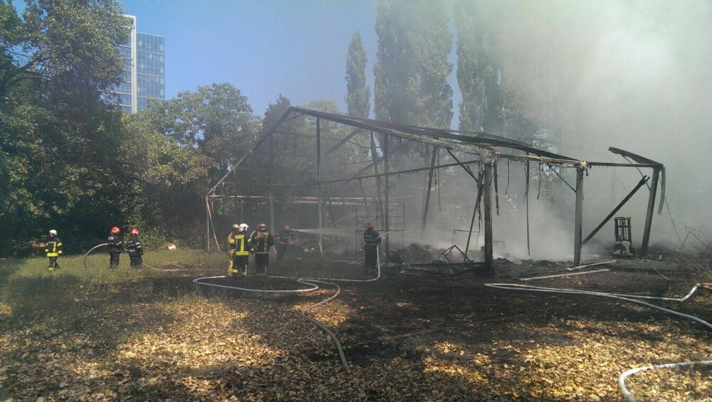 Incendiu la clubul Chaboo din Capitala. Flacari uriase au pornit langa piscina si au distrus un cort. VIDEO - Imaginea 14