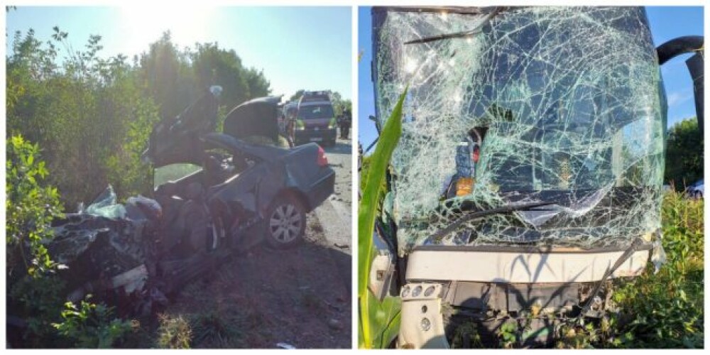 Mercedes făcut praf în urma impactului cu un autocar, în Bihor. Șoferul mașinii a murit - Imaginea 2