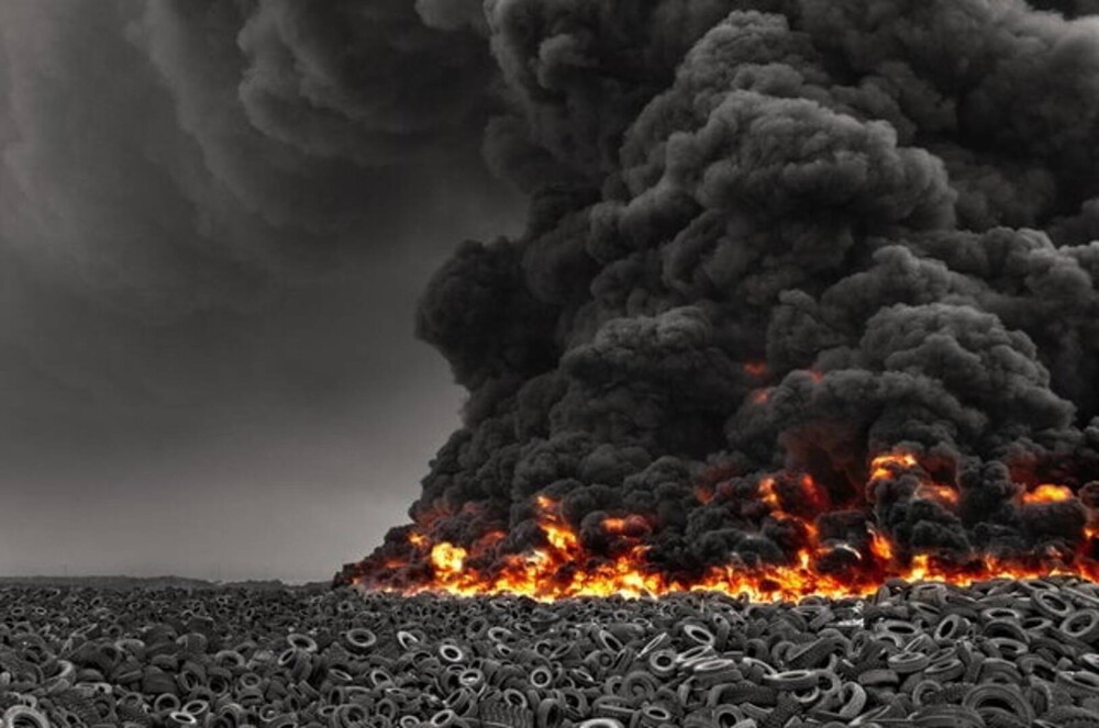 Video. Cel mai mare depozit de anvelope uzate din lume a luat foc - Imaginea 4