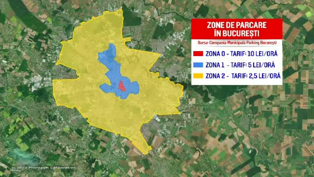 Parcările din București vor fi împărțite în trei zone cu tarife diferite. În centru va fi 10 lei/ora - Imaginea 1