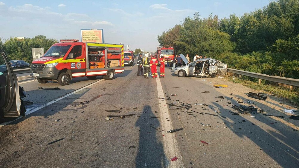 Carambol pe A1 cu cinci mașini: Șapte persoane au fost rănite. O victimă a fost preluată cu elicopterul SMURD | FOTO - Imaginea 8