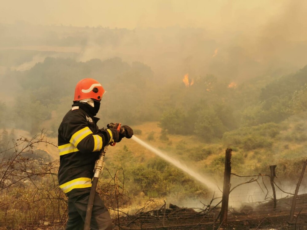 Imagini apocaliptice din Grecia. Pompierii români intervin la un incendiu de proporții de-a lungul unei autostrăzi | FOTO - Imaginea 8