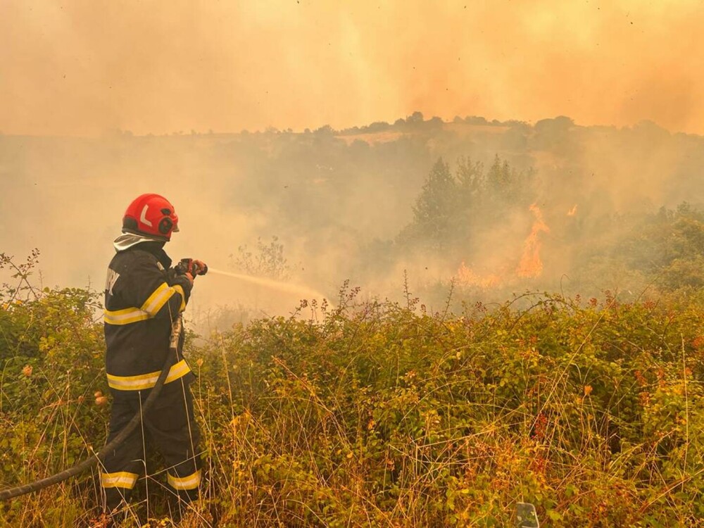 Imagini apocaliptice din Grecia. Pompierii români intervin la un incendiu de proporții de-a lungul unei autostrăzi | FOTO - Imaginea 12