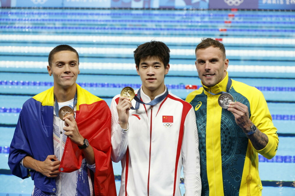 David Popovici a câștigat bronzul la 100 m liber, la Jocurile Olimpice de la Paris. A fost cea mai rapidă finală din istorie - Imaginea 40