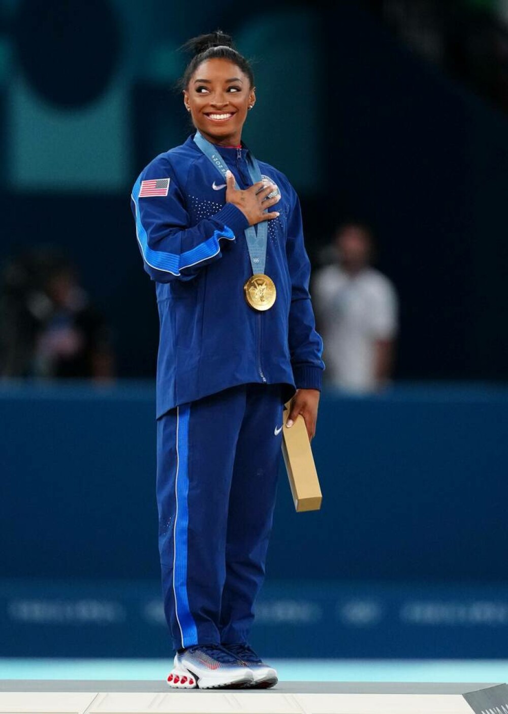 Gimnasta Simone Biles a câştigat aurul olimpic şi în finală la sărituri, la Jocurile Olimpice de la Paris. FOTO - Imaginea 13