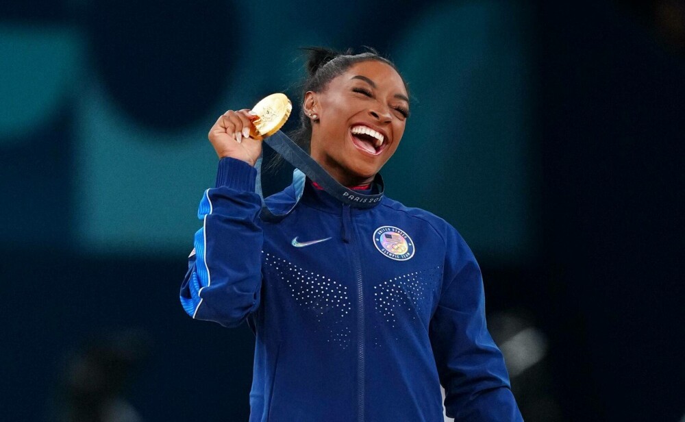 Gimnasta Simone Biles a câştigat aurul olimpic şi în finală la sărituri, la Jocurile Olimpice de la Paris. FOTO - Imaginea 18