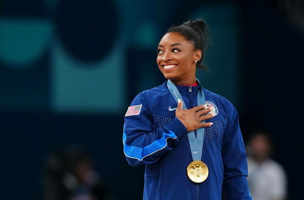 Gimnasta Simone Biles a câştigat aurul olimpic şi în finală la sărituri, la Jocurile Olimpice de la Paris. FOTO - Imaginea 19