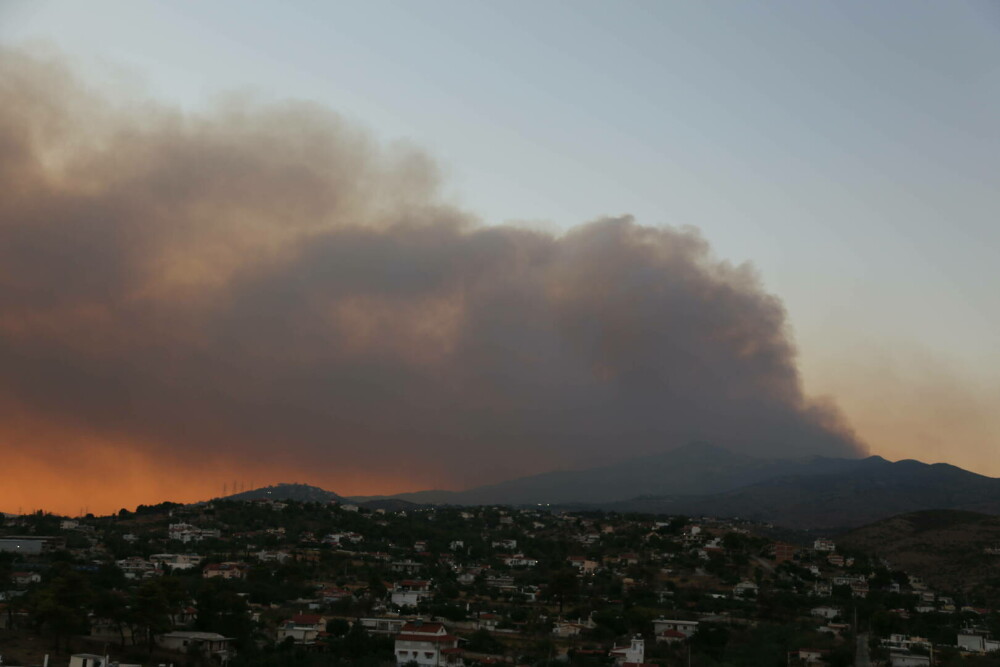 Incendii în apropiere de Atena. Stadionul olimpic OAKA a fost deschis pentru a găzdui miile de oameni evacuați. FOTO&VIDEO - Imaginea 9