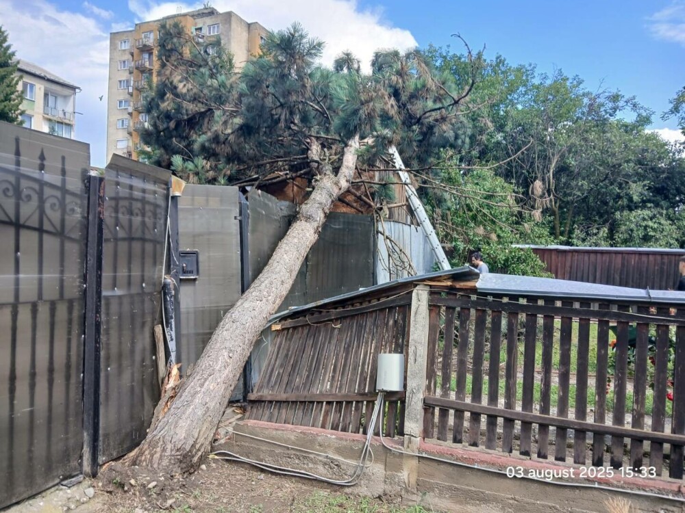 Furtună puternică în Sighetu Maramaţiei: gospodării afectate, străzi inundate de apă - Imaginea 1