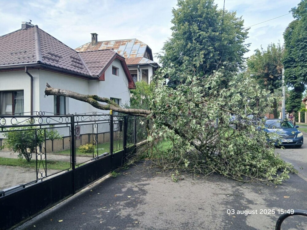 Furtună puternică în Sighetu Maramaţiei: gospodării afectate, străzi inundate de apă - Imaginea 3