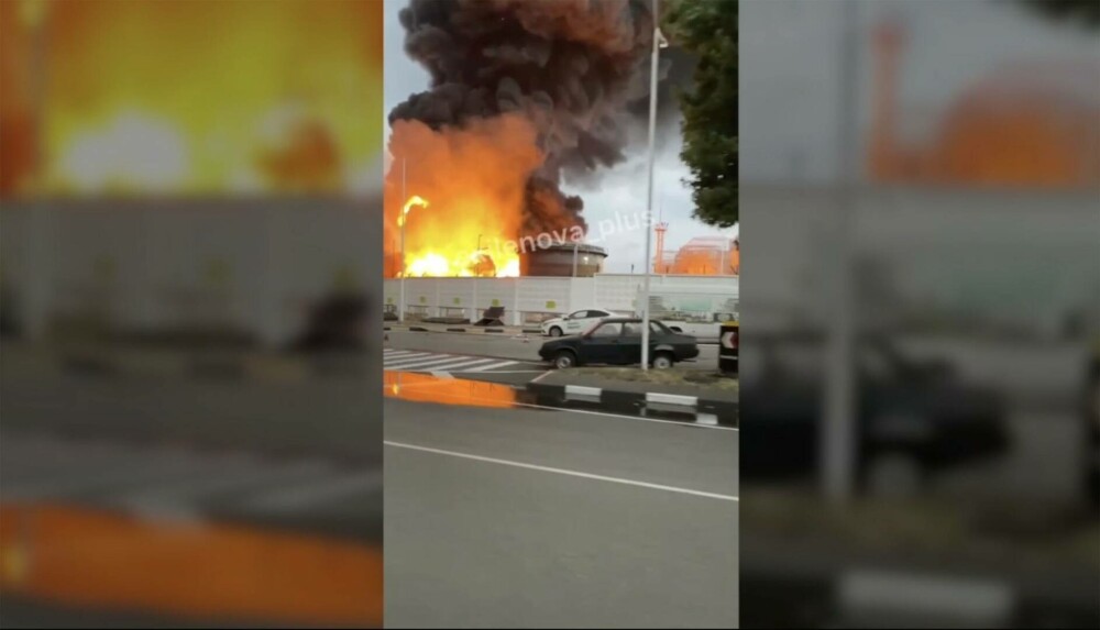 Trei tineri din Rusia, reținuți după ce s-au filmat în fața unui depozit de carburanți incendiat de drone ucrainene. VIDEO - Imaginea 4