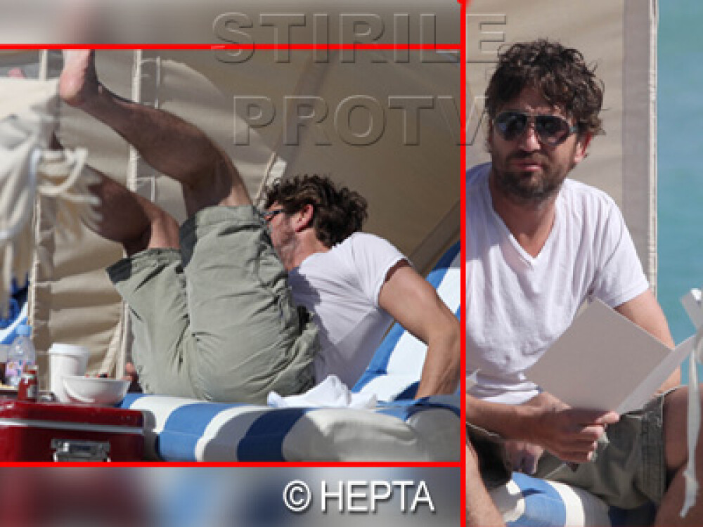 Gerard Butler, singur si neingrijit pe o plaja din Miami - Imaginea 1