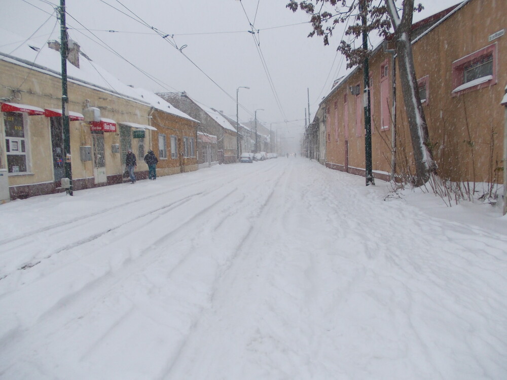 Blocaje in trafic, dupa prima ninsoare in Timisoara. Drumurile au fost acoperite de zapada. VIDEO - Imaginea 2