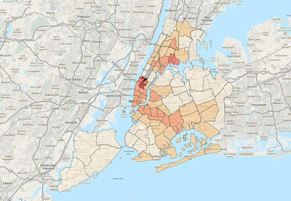 Politia din New York a publicat o harta interactiva a celor mai periculoase zone din metropola. FOTO - Imaginea 2