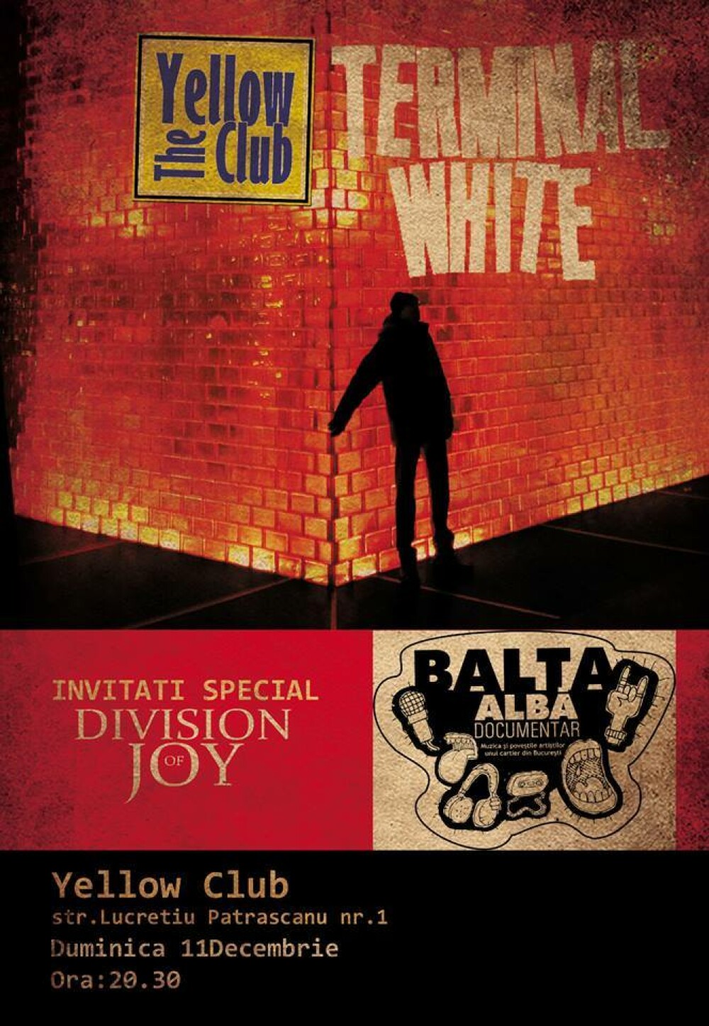 Concertele Terminal White au fost anulate. Raman valabile proiectia documentarului Balta Alba si concertul Division of Joy - Imaginea 3