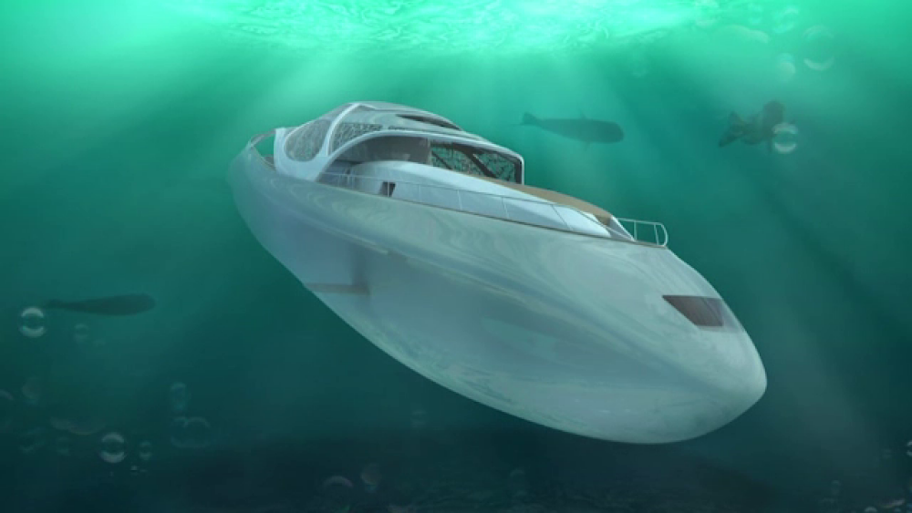 Invenția desprinsă din filmele cu spioni. Cum arată yacht-ul ce se transformă în submarin - Imaginea 2