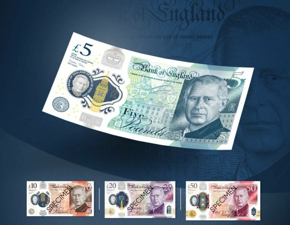 Moment istoric în Marea Britanie. Banca Angliei a dezvăluit design-ul noilor bancnote cu Regele Charles - Imaginea 1