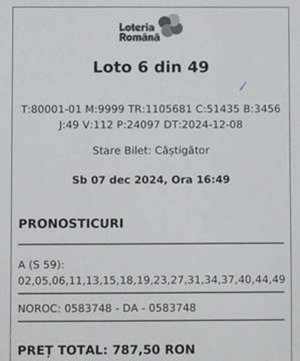 Câștigătorul premiului cel mare la Loto 6/49 și-a ridicat banii. A mai câștigat în trecut, înclusiv un autoturism - Imaginea 3