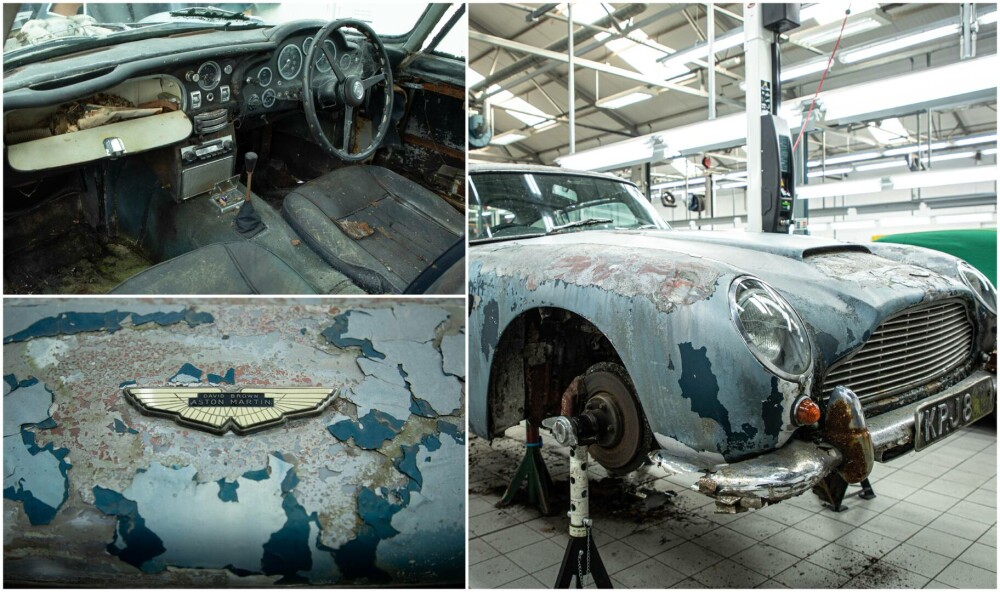 Un Aston Martin DB5 ruginit, restaurat spectaculos după 50 de ani. Valorează acum un milion de lire sterline. GALERIE FOTO - Imaginea 1
