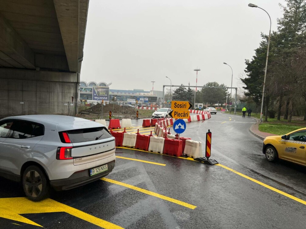 CNAB: Fluxurile auto din fața Aeroportului Otopeni, reconfigurate temporar din cauza lucrărilor la viitoarea stație de metrou - Imaginea 5