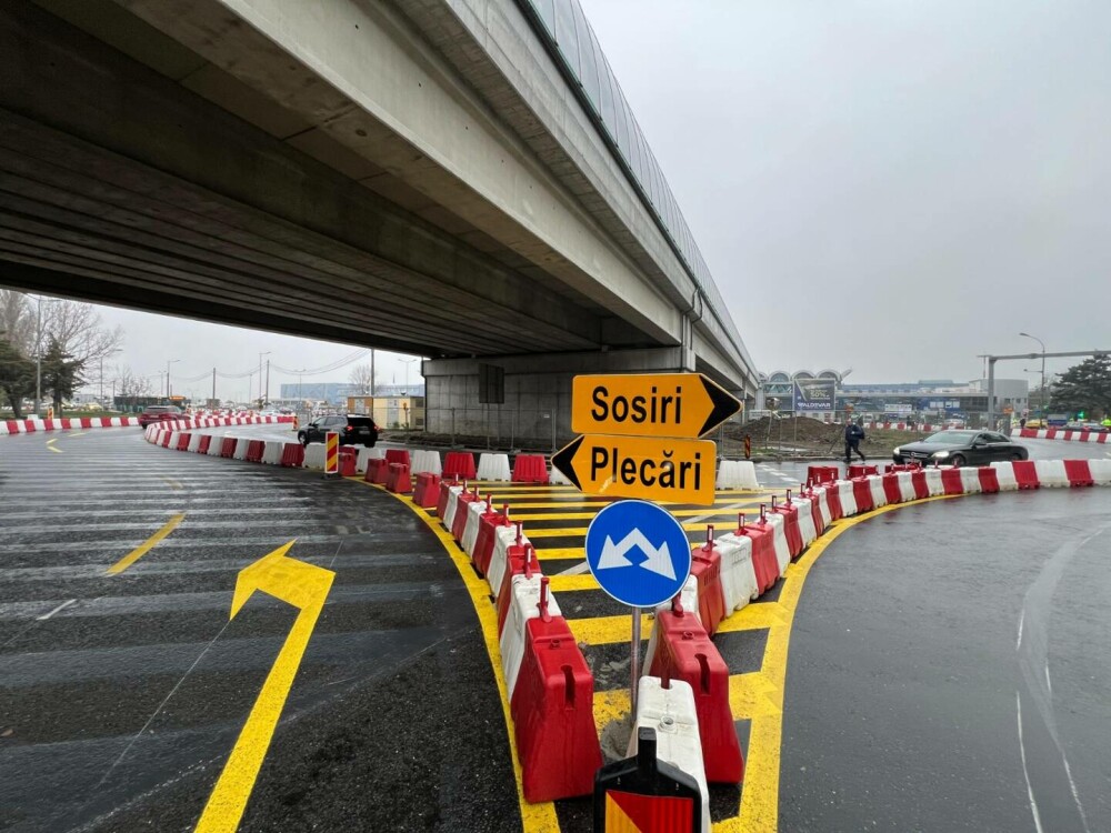 CNAB: Fluxurile auto din fața Aeroportului Otopeni, reconfigurate temporar din cauza lucrărilor la viitoarea stație de metrou - Imaginea 10