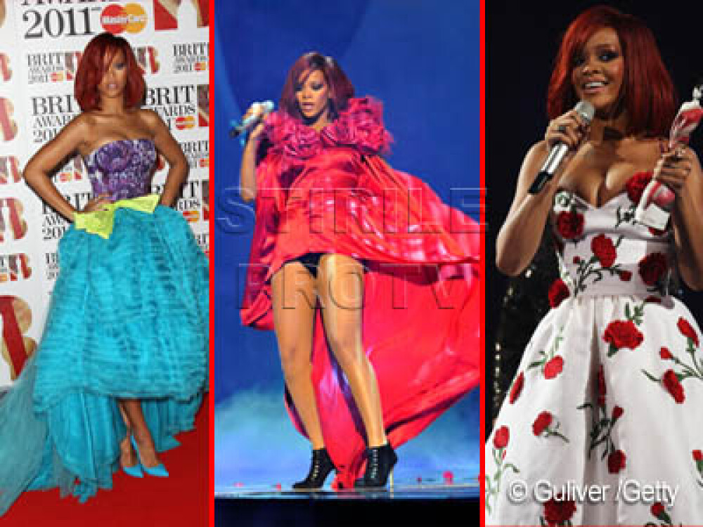 Dezastru vestimentar sau tinute spectaculoase? Rihanna la Brit Awards. FOTO - Imaginea 1