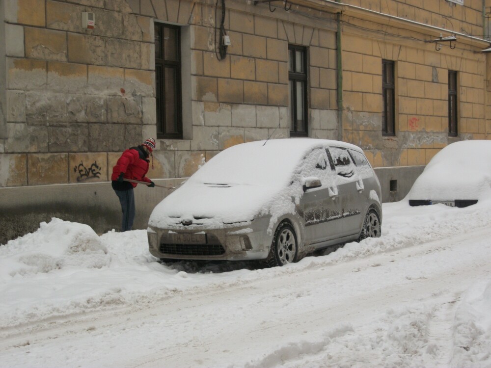 A treia zi de iarna adevarata in Timisoara. Troienele de zapada se lasa alungate cu greu - Imaginea 3