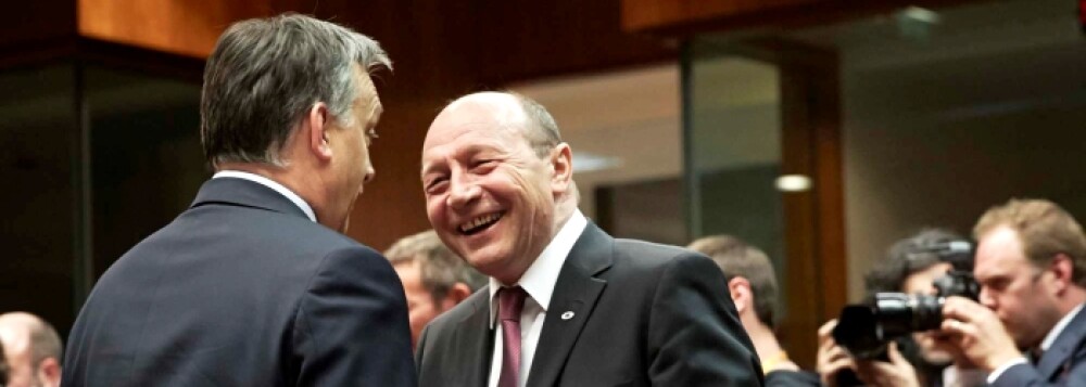 Basescu si Viktor Orban, fotografiati discutand si zambind inaintea lucrarilor Consiliului European - Imaginea 3