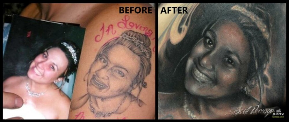 A vrut sa isi faca un tatuaj cu chipul fostei sotii, insa rezultatul final a fost dezamagitor. FOTO - Imaginea 3